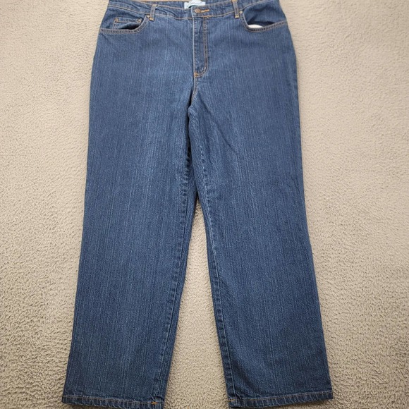Kim Rogers Jeans Womens 16 Short‎ Blue Denim Straight Leg Medium Wash - Picture 1 of 12